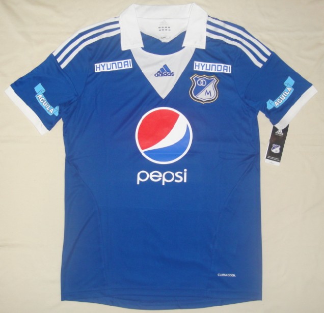 2013 CD Los Millonarios Home Blue Soccer Jersey Shirt - Click Image to Close
